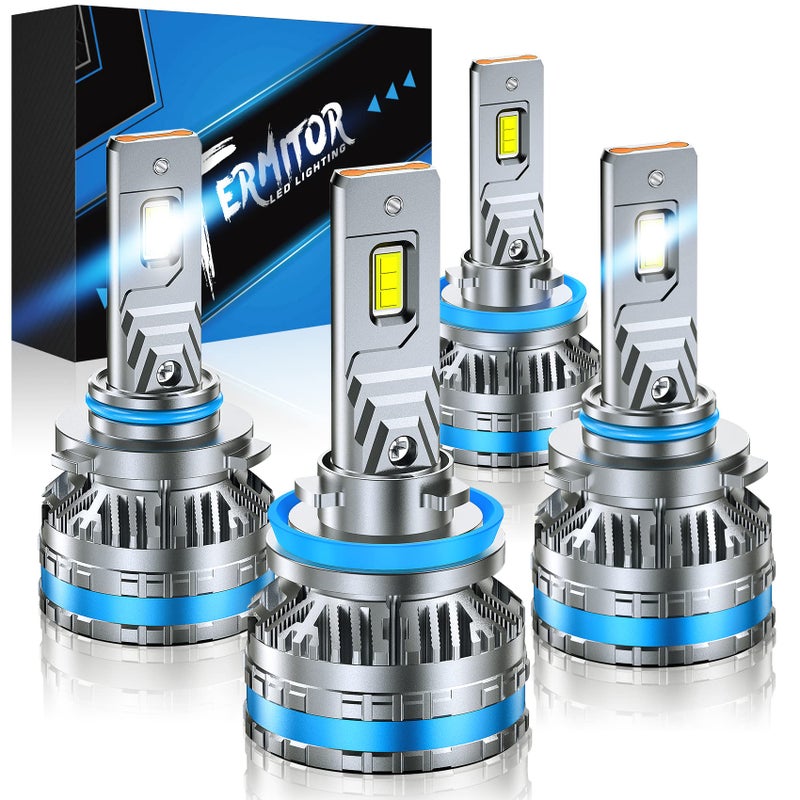FAHREN H11 9005 Fog Light Bulb Combos, 240W 15,0000LM Lighting Bulb With Fan, 6500K Cool White, IP68 Waterproof, 1:1 Size Plug and Play, Pack of 4 - Image 1