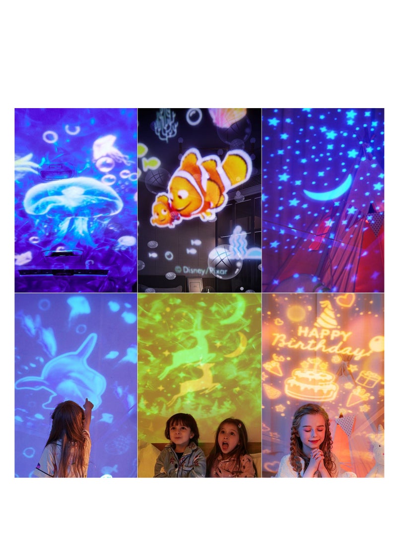 Cross-border Starry Sky Lamp Children's Bedroom Romantic Atmosphere Lamp Dreamy Bedside Night Lamp Double-Layer Water Pattern Marine Projector Lamp - Double-Layer Marine Plug-in Model - Image 3