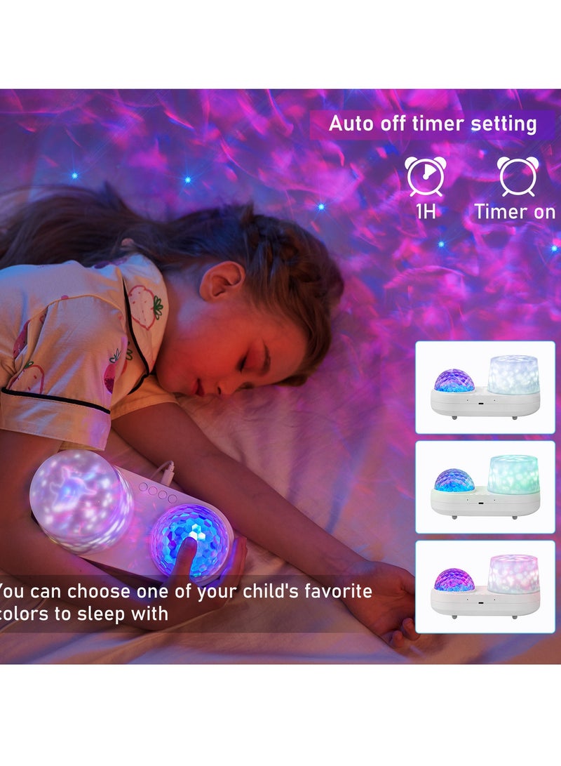 Cross-border Starry Sky Lamp Children's Bedroom Romantic Atmosphere Lamp Dreamy Bedside Night Lamp Double-Layer Water Pattern Marine Projector Lamp - Double-Layer Marine Plug-in Model - Image 4