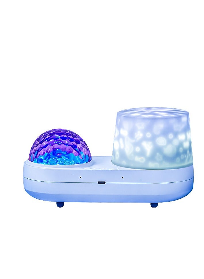 Cross-border Starry Sky Lamp Children's Bedroom Romantic Atmosphere Lamp Dreamy Bedside Night Lamp Double-Layer Water Pattern Marine Projector Lamp - Double-Layer Marine Plug-in Model - Image 2