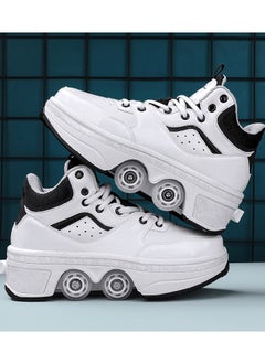 Little Rockz Double Row Skate Sneakers Shoes, 2 in 1 Parkour Shoes with Wheels for for Adult Kids Retractable Pulley Roller Skate Shoes - pzsku/Z621F522D371C534561C2Z/45/_/1725605518/cb57b925-4561-49c7-a482-0ab51bc7f351