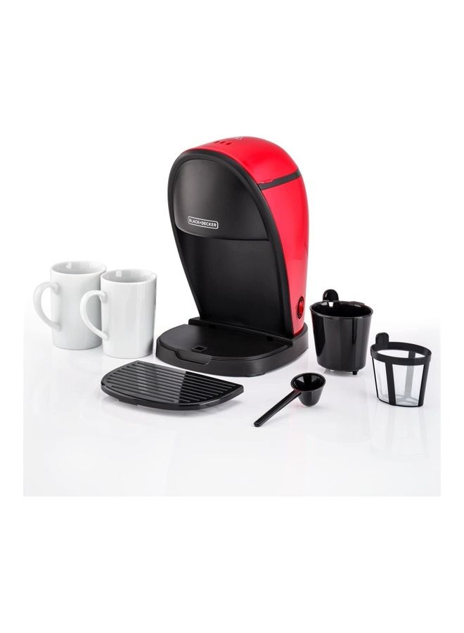 BLACK+DECKER Coffee Maker Machine With Water Tank 250 ml 450 W DCM48-B5 Red/Black - Image 2