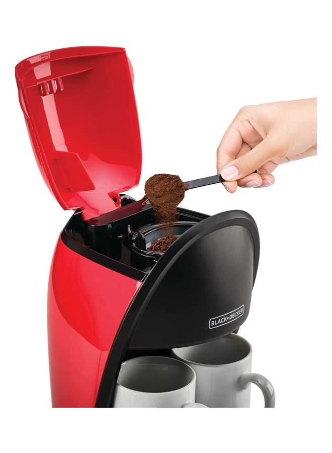 BLACK+DECKER Coffee Maker Machine With Water Tank 250 ml 450 W DCM48-B5 Red/Black - Image 3