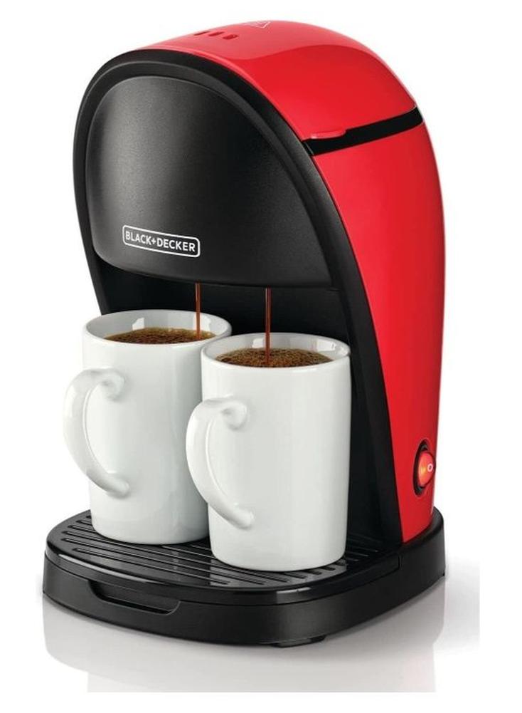 BLACK+DECKER Coffee Maker Machine With Water Tank 250 ml 450 W DCM48-B5 Red/Black - Image 1