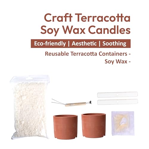 itsy-bitsy Itsy Bitsy DIY Terracotta Soy Wax Candle Kit Box | Eco-Friendly Handmade Candle Craft Set with Terracotta Container | Creative Home & Festive Décor Gift - Image 2