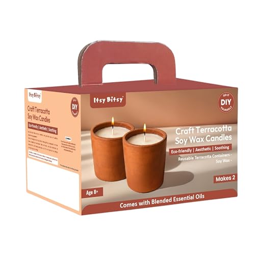 itsy-bitsy Itsy Bitsy DIY Terracotta Soy Wax Candle Kit Box | Eco-Friendly Handmade Candle Craft Set with Terracotta Container | Creative Home & Festive Décor Gift - Image 1