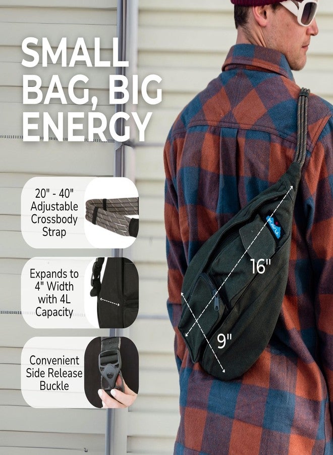 KAVU Mini Rope Bag Cotton Crossbody Sling - Black - Image 4