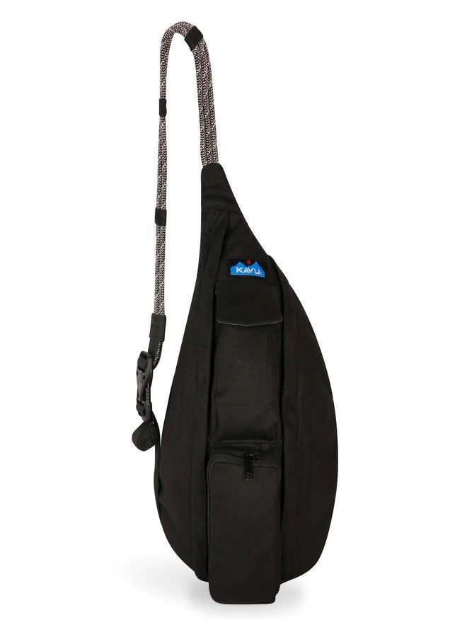KAVU Mini Rope Bag Cotton Crossbody Sling - Black - Image 1