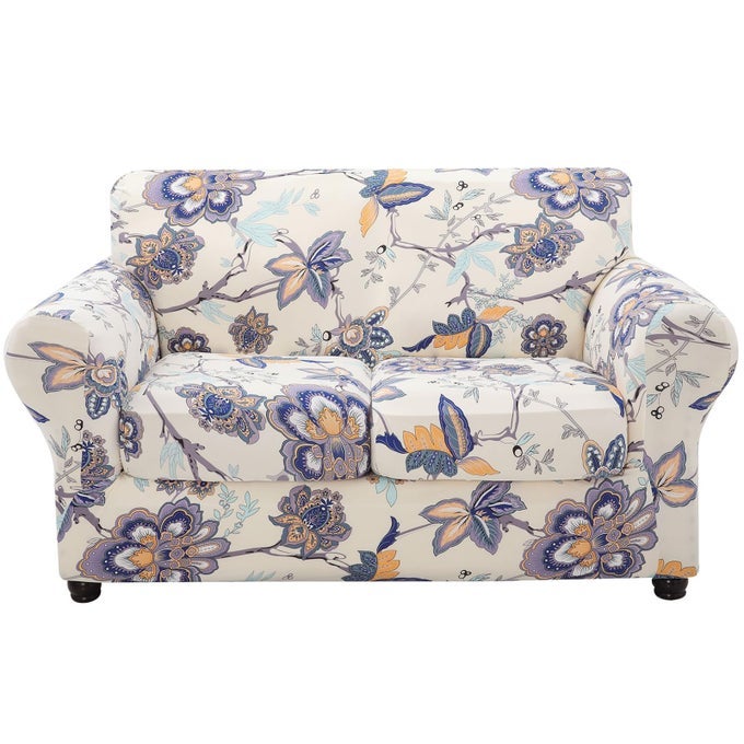 COUCH COVER FLORAL PATTERN STRETCH PRINTED 4 PIECES SOFA SLIPCOVERS FOR 3 SEPARATE CUSHION COUCH WASHABLE FURNITURE PROTECTOR FOR DOGSSOFA VINTAGE FLOWER