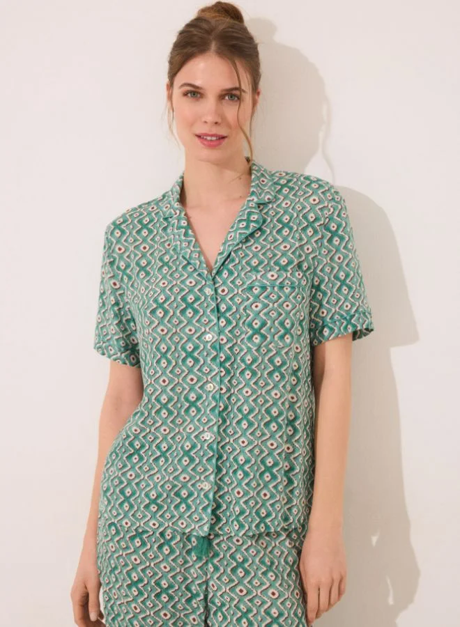 women'secret Geometric print Capri classic pyjamas