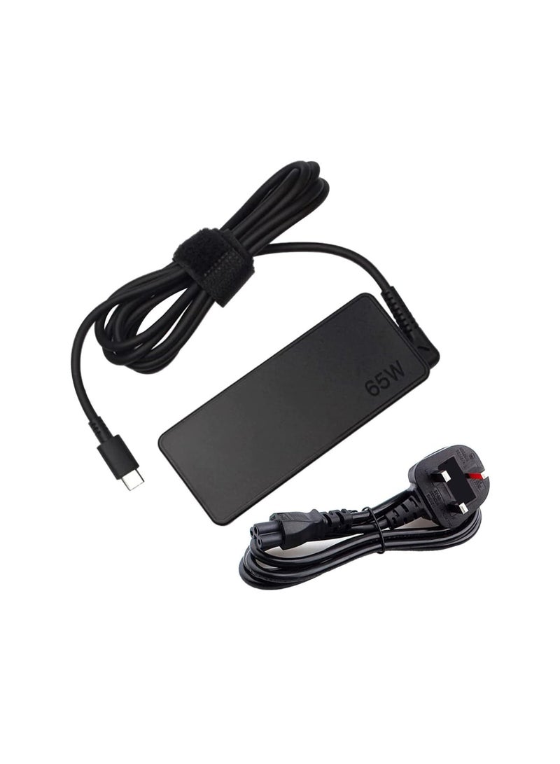 Terabyte محول طاقة USB C بقوة 65 واط متوافق مع Lenovo Think Pad Yoga و HP Chromebook و Dell XPS و ASUS و Acer و HUAWEI و Xiaomi و Samsung والمزيد من أجهزة Type C مزود طاقة حائط للكمبيوتر المحمول (شاحن Type C) - Image 1