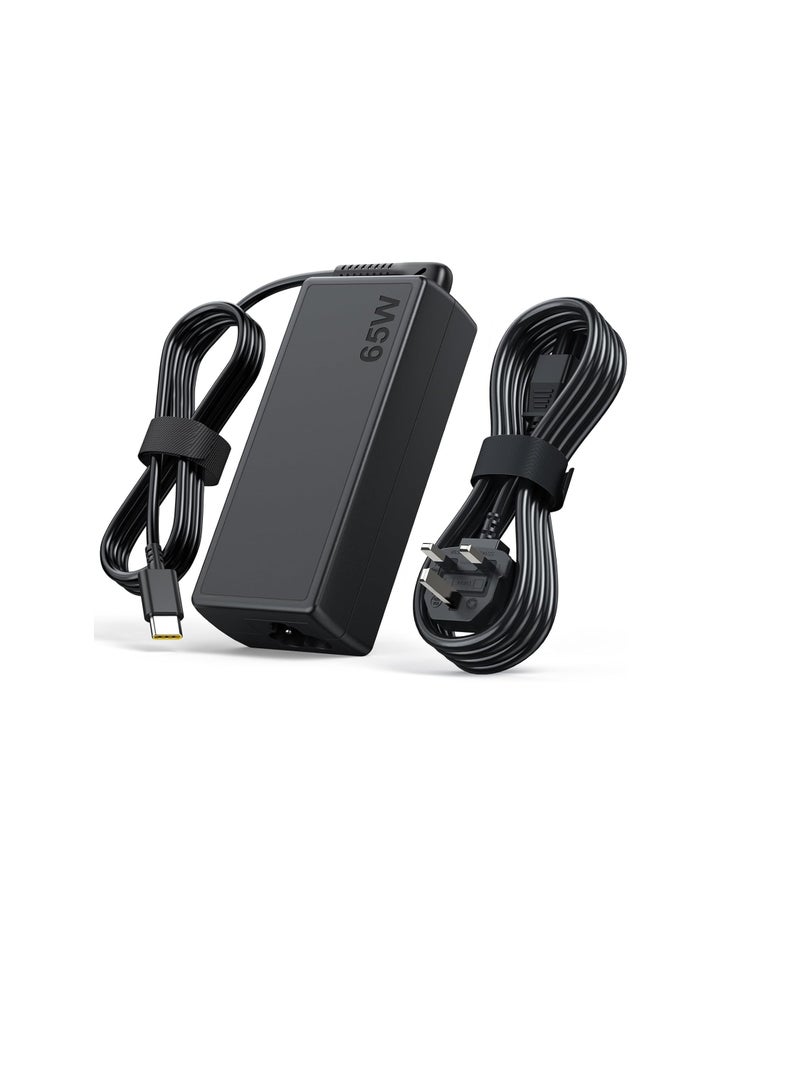 Terabyte محول طاقة USB C بقوة 65 واط متوافق مع Lenovo Think Pad Yoga و HP Chromebook و Dell XPS و ASUS و Acer و HUAWEI و Xiaomi و Samsung والمزيد من أجهزة Type C مزود طاقة حائط للكمبيوتر المحمول (شاحن Type C) - Image 2