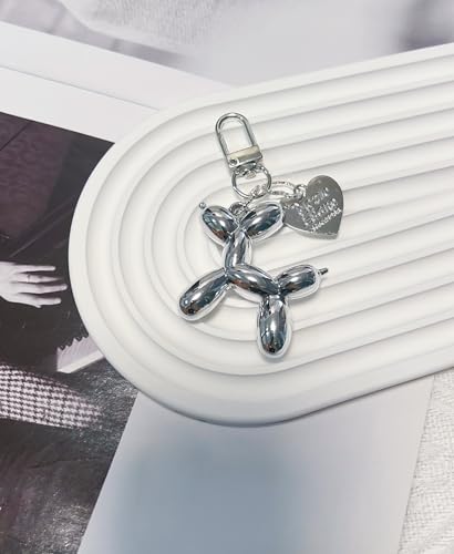 LAEKOU Jelly Balloon Dog Design Keychain for Women, Cute Girls Key Chain, Bag Charms Accessories for Car Purse Backpack - Image 3
