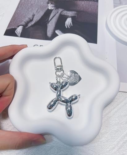 LAEKOU Jelly Balloon Dog Design Keychain for Women, Cute Girls Key Chain, Bag Charms Accessories for Car Purse Backpack - Image 2