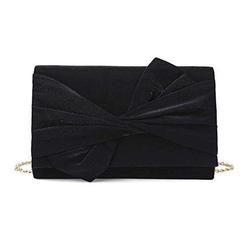 IXEBELLA Satin Evening Bag Bow Flap Clutch Purse for Women Formal Party/Prom/Wedding (Midnight Blue) - Image 3