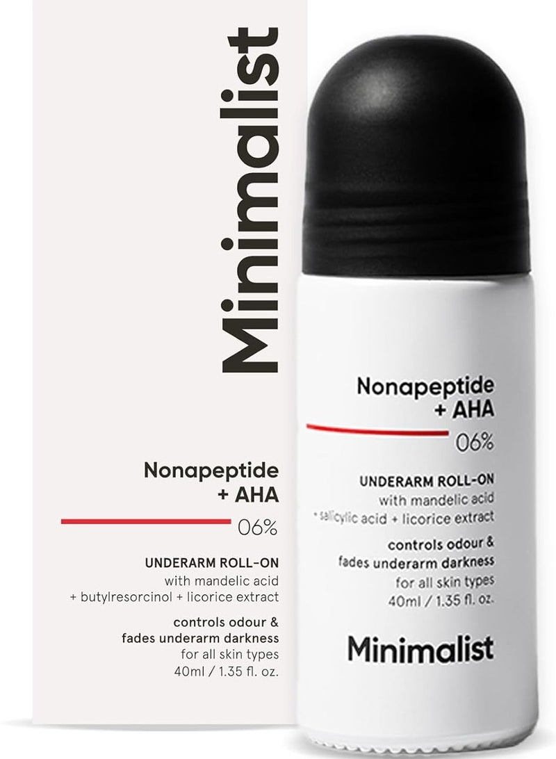 منيماليست مزيل العرق مينيماليست تحت الإبط مع نونابيبتيد AHA BHA 06% يتحكم في الرائحة ويتلاشى العطر الداكن ومزيل تقشير خالٍ من الألومنيوم للنساء والرجال 40 مل - Image 2