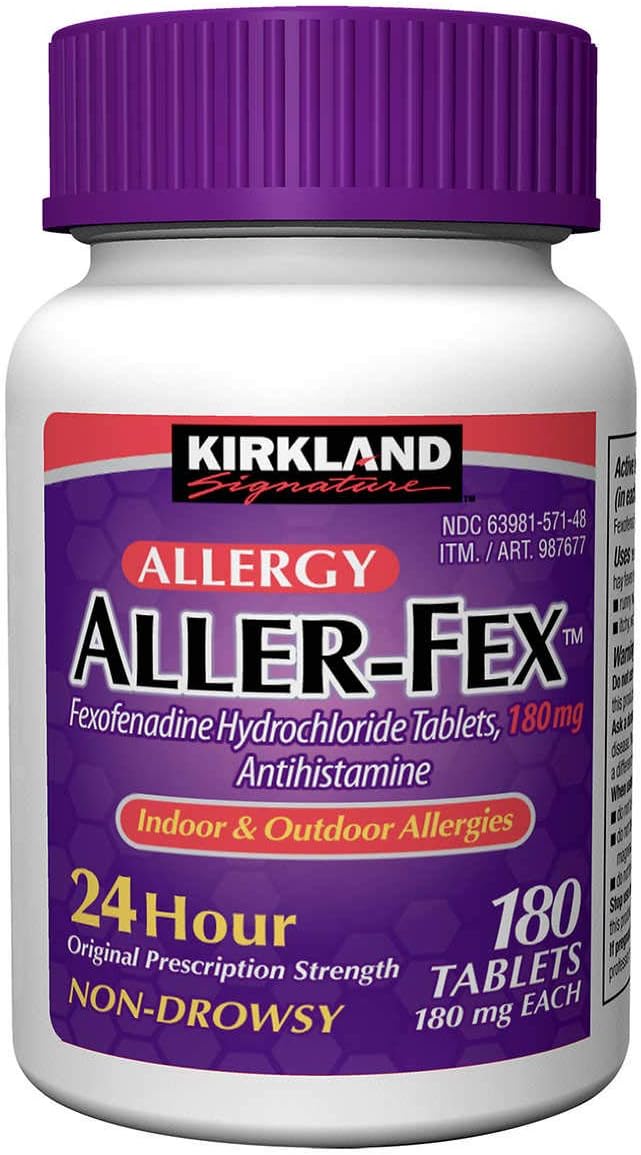 Kirkland Kirkland Signature Aller-FEX 180 mg, 180 Tablets (2 Pack)Q 