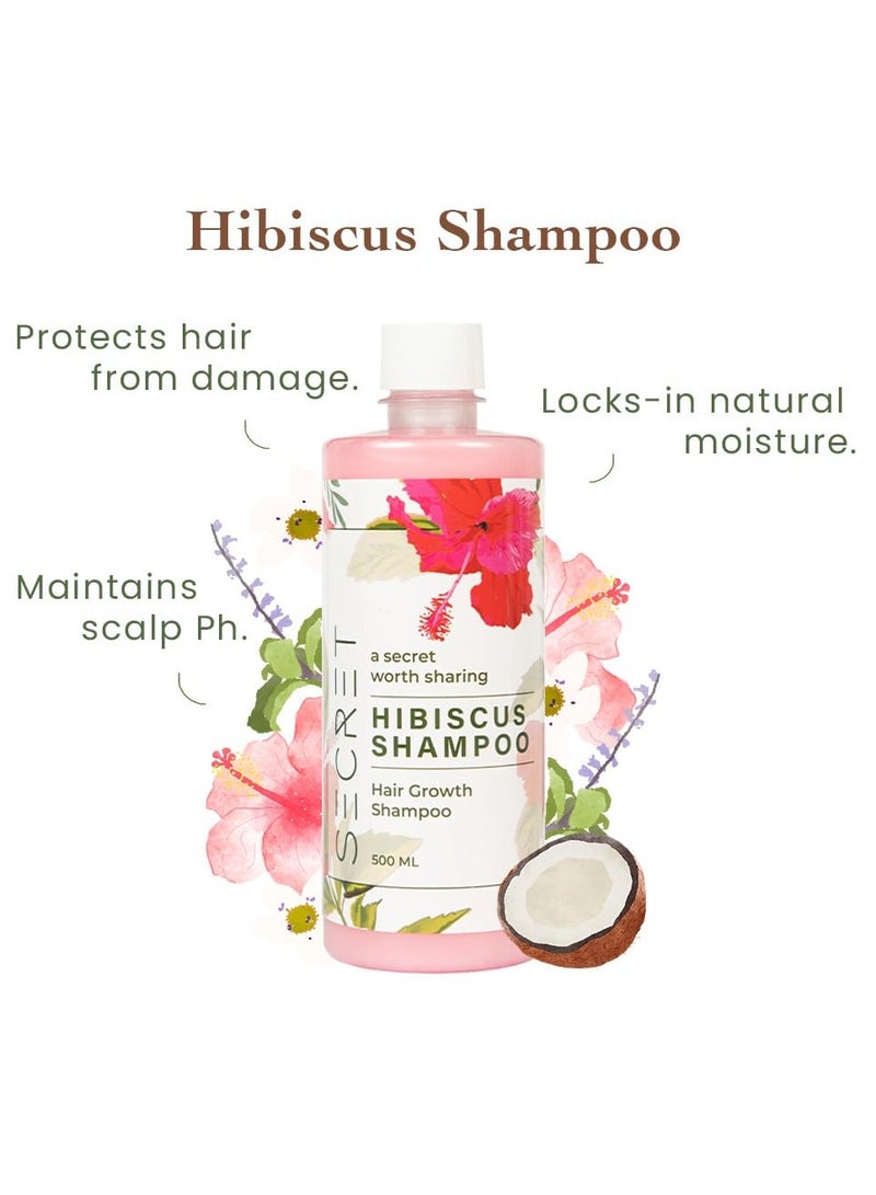 سيكريت شامبو سيكريت الكركديه خالي من SLS البارابين والسيليكون يحسن نمو الشعر 500 مل - Image 2