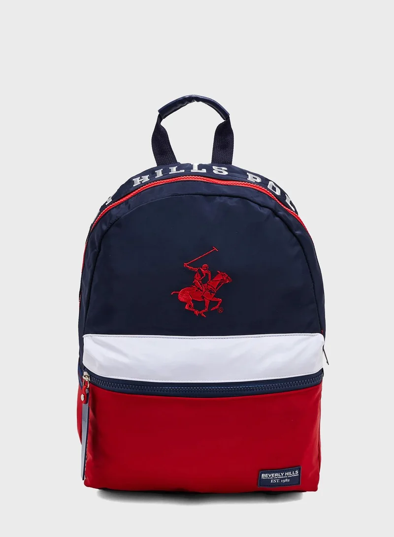 bhpoloclub Logo Front Zip Backpack
