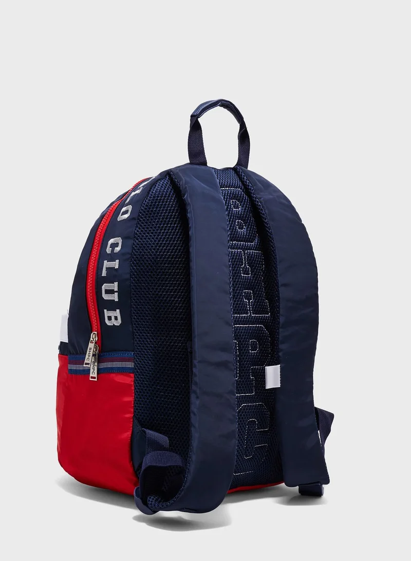 bhpoloclub Logo Front Zip Backpack