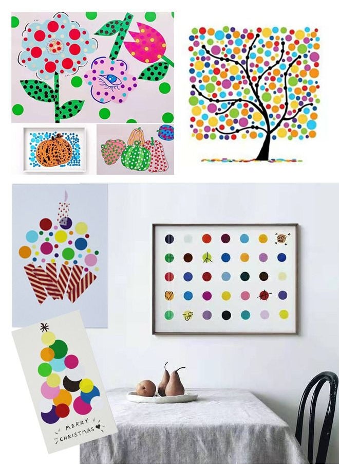 WooFree - Round Dot Stickers Color Coding Labels 6mm 19mm in 16 Colors - Image 1