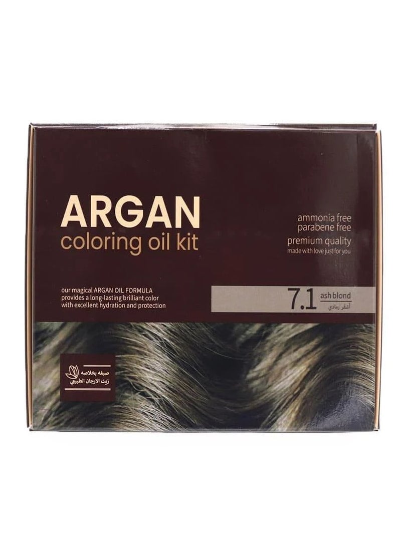 Argan hair dye ash blonde 7.1