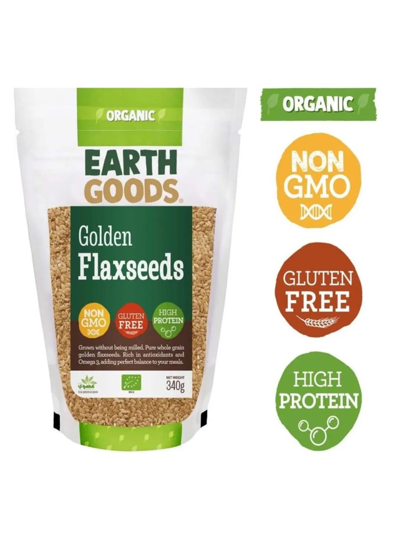 إيرث جودز - بذور الكتان العضوية من Earth Goods، غير معدلة وراثيًا، خالية من الغلوتين، عالية البروتين 340 جم - Image 1