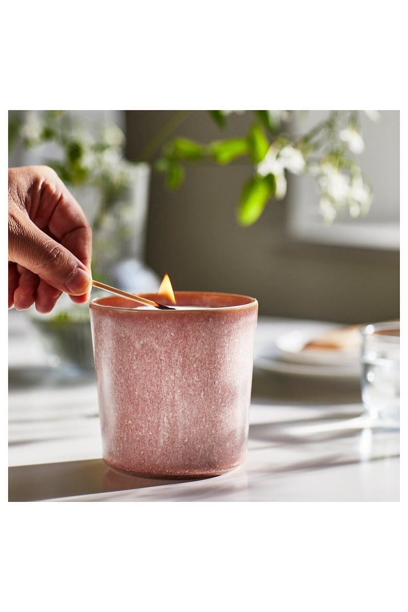 شمعة معطرة في جرة خزفية، ياسمين/وردي، 50 ساعة - Image 3