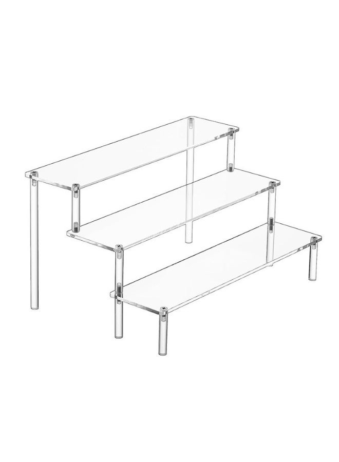 حامل عرض أكريليك، حامل منظم عطور من 3 طبقات، حامل كب كيك شفاف، حامل عرض كبير للأشكال، أرفف حلويات للحفلات، منظم مكياج، حامل ناهض من الكريستال للديكور - Image 1