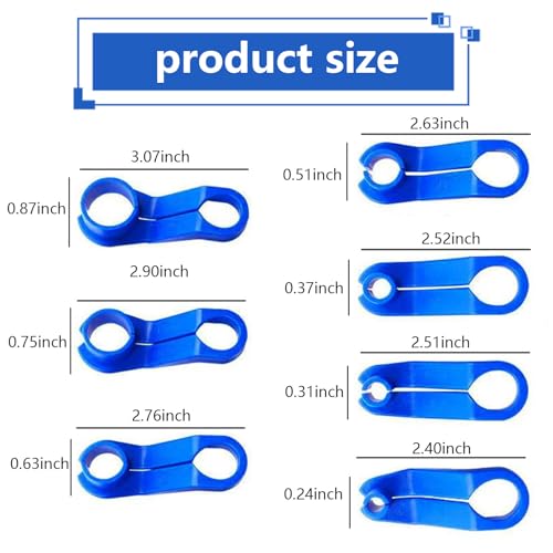 Fluher 7 PCS Car Transmission Oil Cooler Pipe Quick Disassembly Tool, Fuel Line Disconnect Disassembler, 1/4 5/16 3/8 1/2 5/8 3/4 7/8 Inch Tool Set, Universal for Car Repair Accessories (Blue) - Image 2