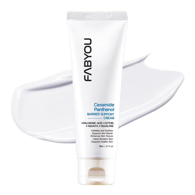 كريم دعم حاجز البشرة من فابيو سيراميد بانثينول 27 أونصة - عناية مرطبة بالحاجز مع 8 أحماض هيالورونية ترطيب عميق غير لزج للبشرة الحساسة والجافة - العناية بالبشرة الكورية