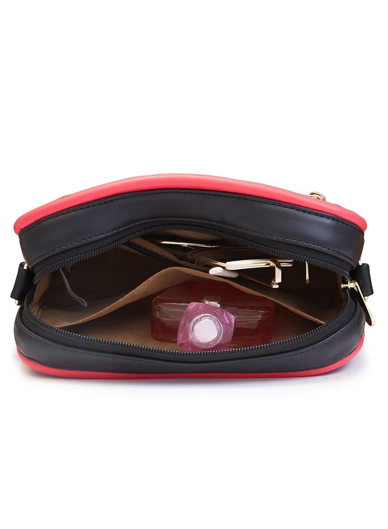 CAPRESE Caprese Gracie Solid Black Faux Leather Medium Sling Bag