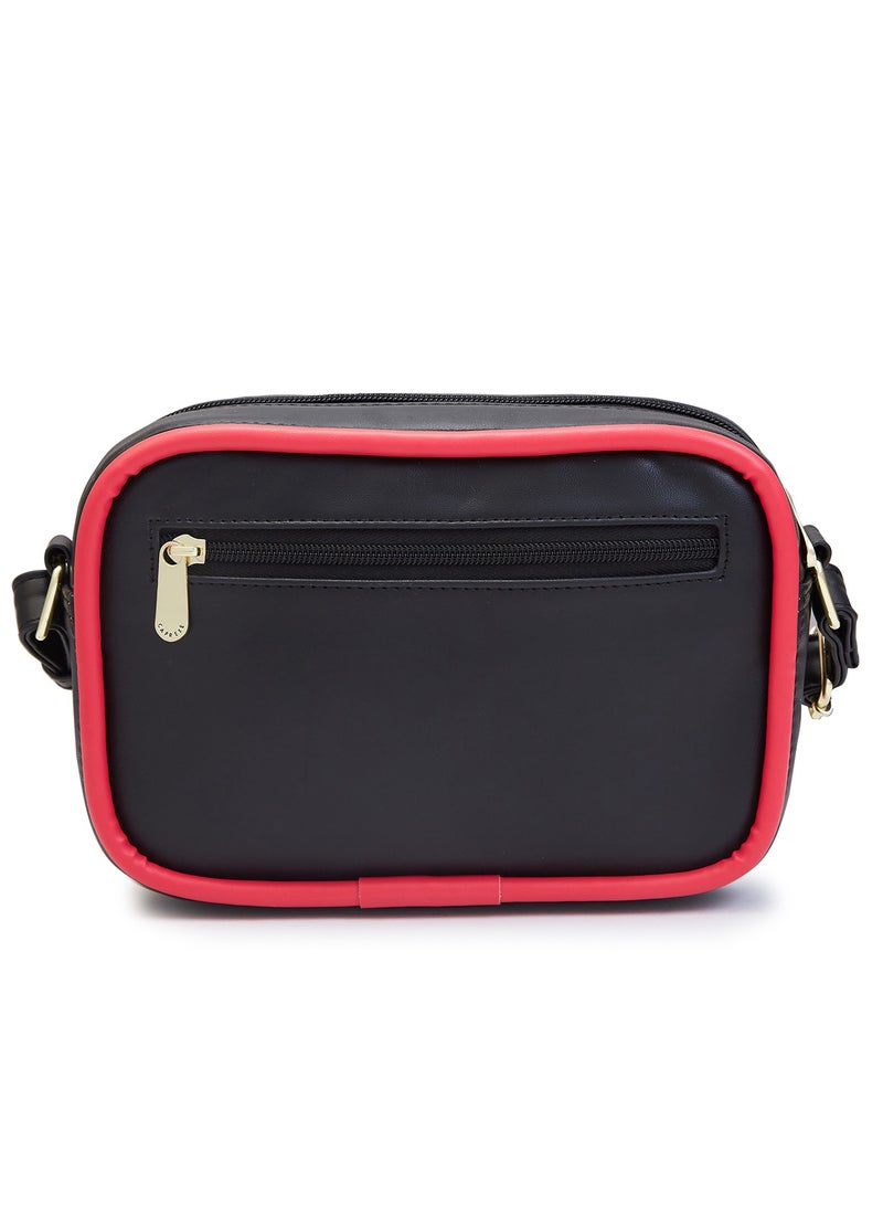 كابريسي جرايسي حقيبة متوسطة الحجم من الجلد الصناعي الأسود الصلب - Image 3