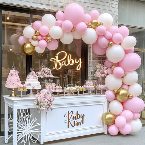 RUBFAC 87pcs Light Pink Balloons Different Sizes 18 12 10 5 Inches for Garland Arch, Premium Pastel Pink Balloons for Valentine's Day Girl Birthday Wedding Baby Shower Bridal Shower Party Decorations - Image 5