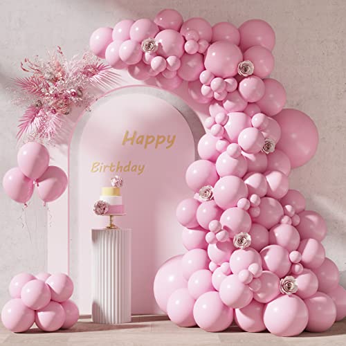 RUBFAC 87pcs Light Pink Balloons Different Sizes 18 12 10 5 Inches for Garland Arch, Premium Pastel Pink Balloons for Valentine's Day Girl Birthday Wedding Baby Shower Bridal Shower Party Decorations - Image 1