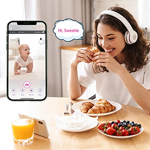iBaby M8L WiFi Baby Monitor with Camera & Audio: Sleep Tracking, Motion Alerts, Wireless 360º Pan 110º Tilt, Temperature Sensor, 1080PFull HD Video, Night Vision, Support Multi-User on Smartphone APP - Image 3