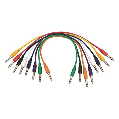 OnStage On-Stage Hot Wires Straight 1/4" TRS Patch Cables, 17" (8 Pack) - Image 3