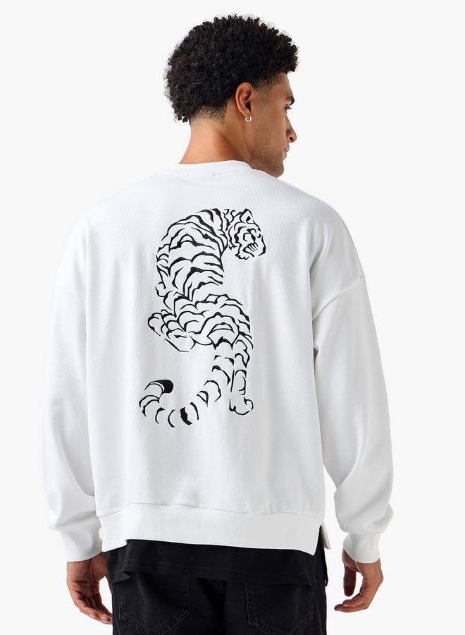 سبلاش فيڤ سويت شيرت رجالي بطبعة نمر مقاس كبير - Image 3
