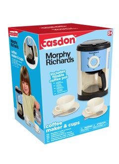CASDON Morphy Richards Toy Coffee Maker Set with Fillable Water Chamber, Coffee Pot, Cups, Saucers & Spoons – Pretend Play for Ages 3+  - Image 4