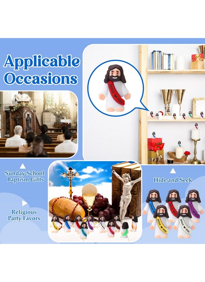 Bememo 100 Pcs Mini Jesus Figures Jesus Loves You Original Design Jesus Toys Little Jesus Figures To Hide And Seek Sunday School Religious Party Favors Gift For Easter Egg Stuffers (Colorful)  - Image 5