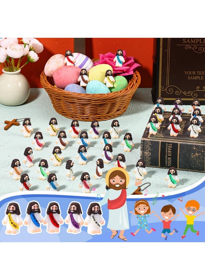 Bememo 100 Pcs Mini Jesus Figures Jesus Loves You Original Design Jesus Toys Little Jesus Figures To Hide And Seek Sunday School Religious Party Favors Gift For Easter Egg Stuffers (Colorful)  - Image 3