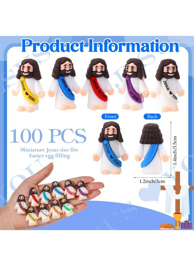 Bememo 100 Pcs Mini Jesus Figures Jesus Loves You Original Design Jesus Toys Little Jesus Figures To Hide And Seek Sunday School Religious Party Favors Gift For Easter Egg Stuffers (Colorful)  - Image 2