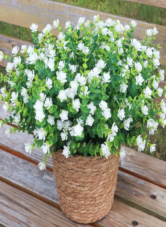 BCBLF Artificial Flowers for Outdoors, Outdoor Faux Plants, 12 Bundles UV Resistant Realistic, Faux Flowers for Outdoor Planters, Spring Summer Home Garden Decoration, White - Image 1