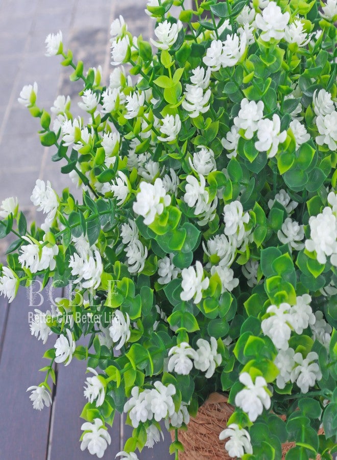 BCBLF Artificial Flowers for Outdoors, Outdoor Faux Plants, 12 Bundles UV Resistant Realistic, Faux Flowers for Outdoor Planters, Spring Summer Home Garden Decoration, White - Image 3