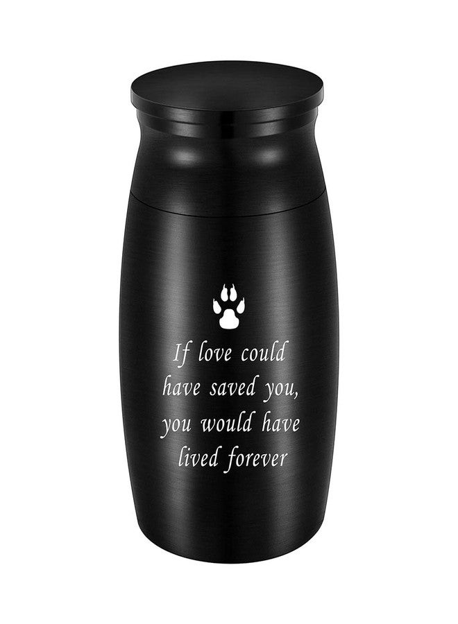 abooxiu 3 Inches Small Keepsake Urn for Pet Dog Ashes Aluminum Mini Cremation Urns for Dog Cat Memorial Ashes Urn for Sharing Fur Friend Ashes-Black - Image 1