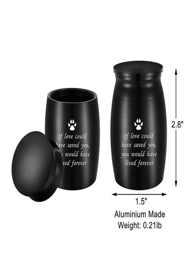 abooxiu 3 Inches Small Keepsake Urn for Pet Dog Ashes Aluminum Mini Cremation Urns for Dog Cat Memorial Ashes Urn for Sharing Fur Friend Ashes-Black - Image 2
