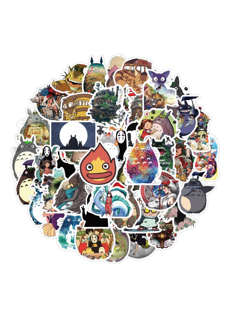 50pcs hot anime collection waterproof decorative stickers for kids notebook skateboard luggage laptop bottles Spirited Away Totoro stickers - Image 2