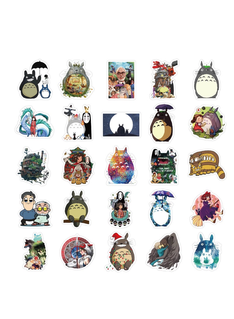 50pcs hot anime collection waterproof decorative stickers for kids notebook skateboard luggage laptop bottles Spirited Away Totoro stickers - Image 3