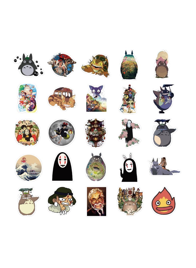 50pcs hot anime collection waterproof decorative stickers for kids notebook skateboard luggage laptop bottles Spirited Away Totoro stickers - Image 5