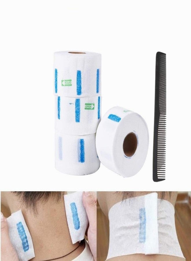 GutarGoo® 4 Pcs Neck Ruffle Roll Paper Strip Tissue for Salon Beauty Barbers, Kitchen Tissue/Paper Towels Rolls: Solid White - Image 1
